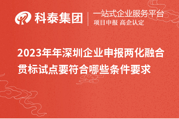 2023年年深圳企業(yè)申報(bào)兩化融合貫標(biāo)試點(diǎn)要符合哪些條件要求