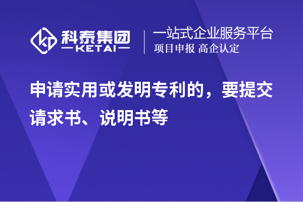 申請(qǐng)實(shí)用或發(fā)明專利的，要提交請(qǐng)求書(shū)、說(shuō)明書(shū)等
