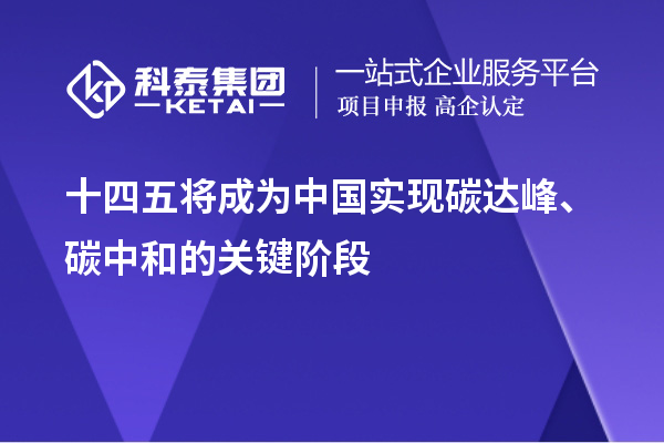十四五將成為中國(guó)實(shí)現(xiàn)碳達(dá)峰、碳中和的關(guān)鍵階段