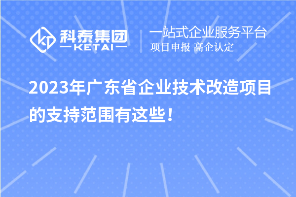 2023年廣東省企業(yè)技術(shù)改造項(xiàng)目的支持范圍有這些！