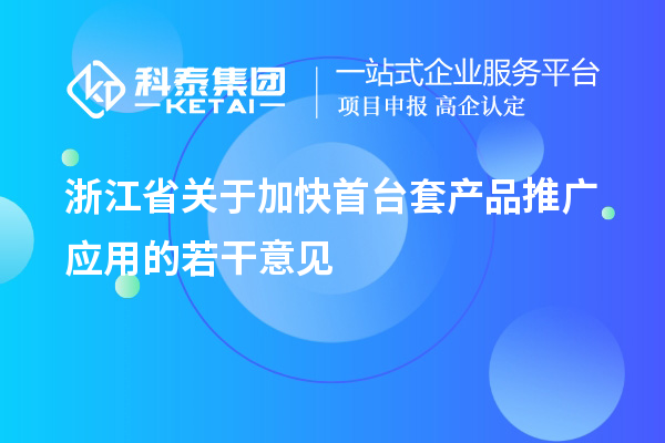 浙江省關(guān)于加快首臺(tái)套產(chǎn)品推廣應(yīng)用的若干意見