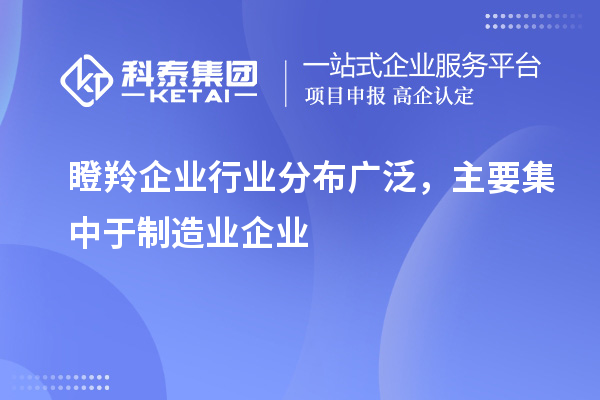 瞪羚企業(yè)行業(yè)分布廣泛，主要集中于制造業(yè)企業(yè)
