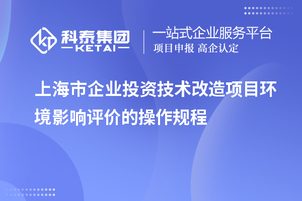 上海市企業(yè)投資技術(shù)改造項目環(huán)境影響評價的操作規(guī)程
