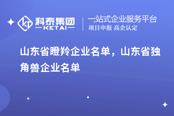 山東省瞪羚企業(yè)名單，山東省獨(dú)角獸企業(yè)名單