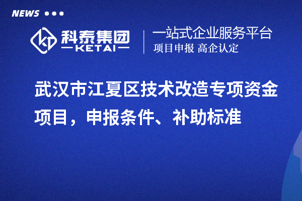 武漢市江夏區(qū)技術(shù)改造專(zhuān)項(xiàng)資金項(xiàng)目，申報(bào)條件、補(bǔ)助標(biāo)準(zhǔn)
