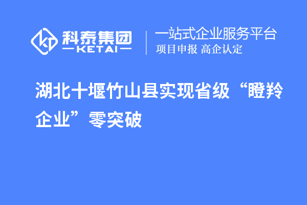 湖北十堰竹山縣實現(xiàn)省級“瞪羚企業(yè)”零突破