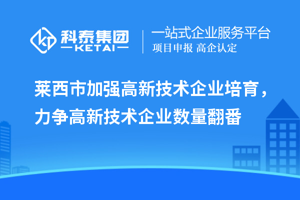 萊西市加強(qiáng)高新技術(shù)企業(yè)培育，力爭(zhēng)高新技術(shù)企業(yè)數(shù)量翻番