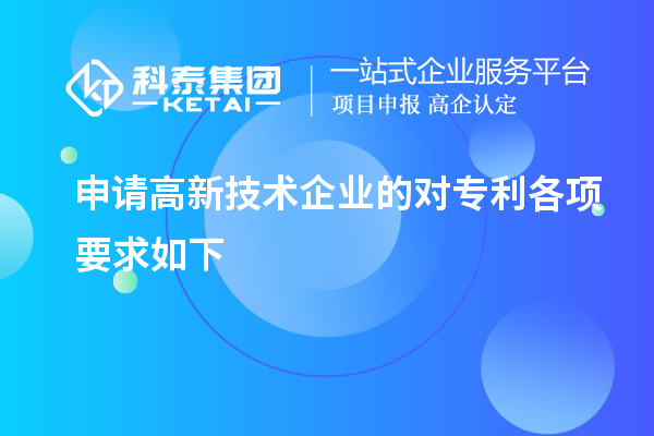 申請高新技術(shù)企業(yè)的對專利各項要求如下