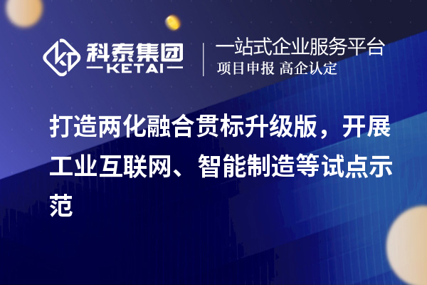 打造兩化融合貫標升級版，開展工業(yè)互聯(lián)網(wǎng)、智能制造等試點示范