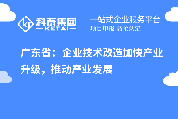 廣東省：企業(yè)技術(shù)改造加快產(chǎn)業(yè)升級，推動產(chǎn)業(yè)發(fā)展