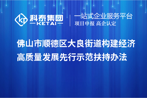 佛山市順德區(qū)大良街道構建經濟高質量發(fā)展先行示范扶持辦法