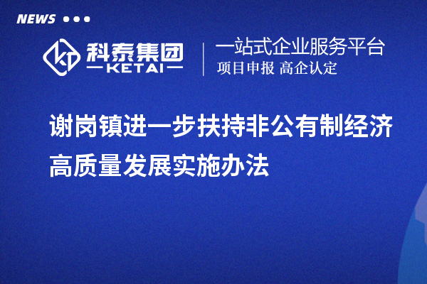 謝崗鎮(zhèn)進(jìn)一步扶持非公有制經(jīng)濟(jì)高質(zhì)量發(fā)展實施辦法