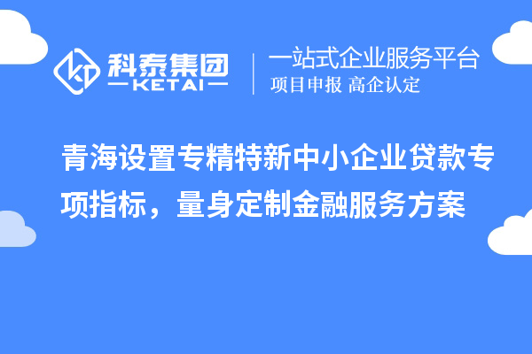青海設(shè)置專精特新中小企業(yè)貸款專項(xiàng)指標(biāo)，量身定制金融服務(wù)方案