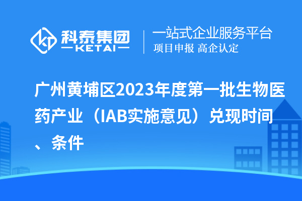 廣州黃埔區(qū)2023年度第一批生物醫(yī)藥產(chǎn)業(yè)（IAB實(shí)施意見(jiàn)）兌現(xiàn)時(shí)間、條件