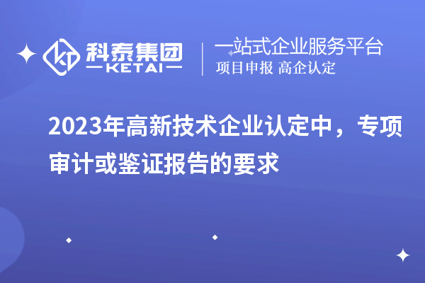 2023年高新技術(shù)企業(yè)認(rèn)定中，專項(xiàng)審計(jì)或鑒證報(bào)告的要求