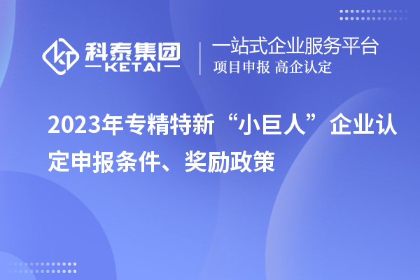 2023年專精特新“小巨人”企業(yè)認(rèn)定申報條件、獎勵政策