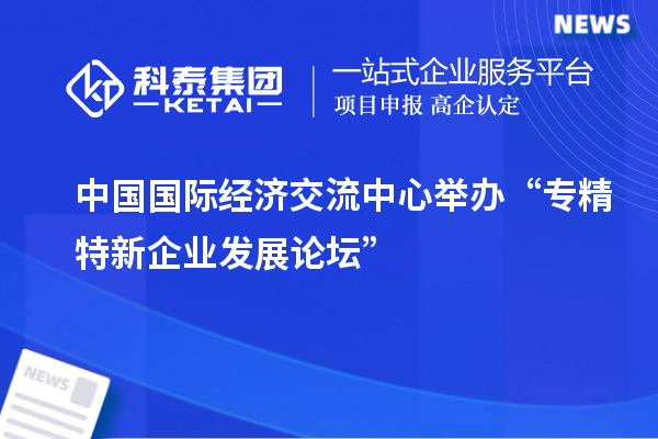 中國國際經(jīng)濟(jì)交流中心舉辦“專精特新企業(yè)發(fā)展論壇”