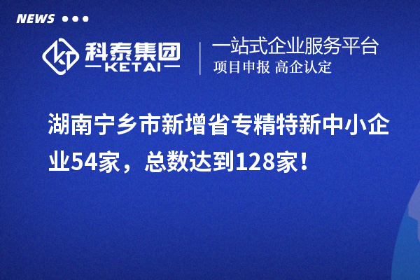 湖南寧鄉(xiāng)市新增省專精特新中小企業(yè)54家，總數(shù)達到128家！