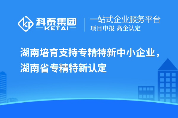 湖南培育支持專精特新中小企業(yè)，湖南省專精特新認(rèn)定