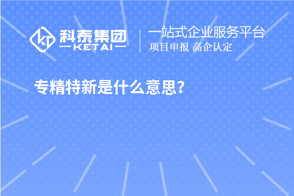 專精特新是什么意思？