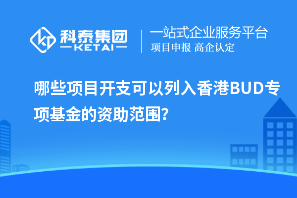 哪些項目開支可以列入香港BUD專項基金的資助范圍？