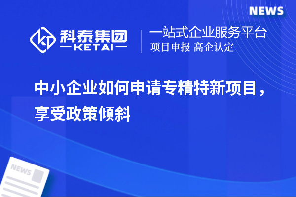 中小企業(yè)如何申請專精特新項目，享受政策傾斜