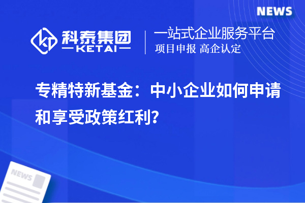 專精特新基金：中小企業(yè)如何申請和享受政策紅利？