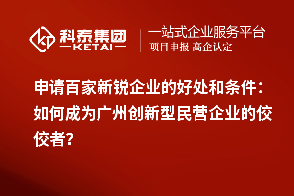 申請百家新銳企業(yè)的好處和條件：如何成為廣州創(chuàng)新型民營企業(yè)的佼佼者？