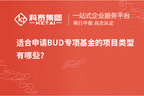適合申請(qǐng)BUD專項(xiàng)基金的項(xiàng)目類型有哪些？