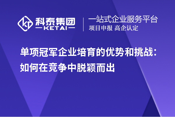 單項冠軍企業(yè)培育的優(yōu)勢和挑戰(zhàn)：如何在競爭中脫穎而出