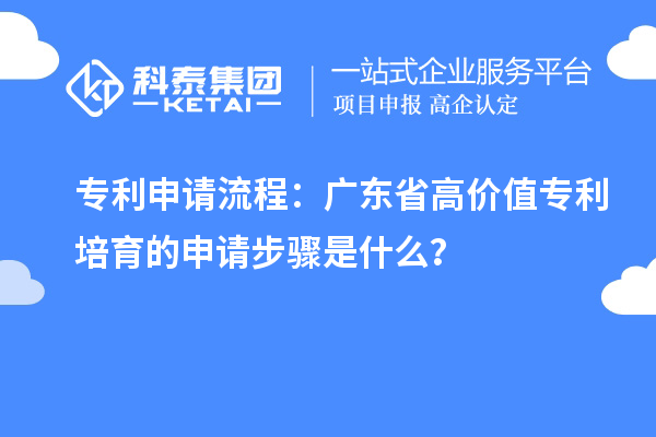 專利申請(qǐng)流程：廣東省高價(jià)值專利培育的申請(qǐng)步驟是什么？