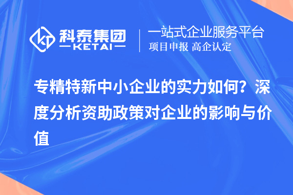 專精特新中小企業(yè)的實力如何？深度分析資助政策對企業(yè)的影響與價值