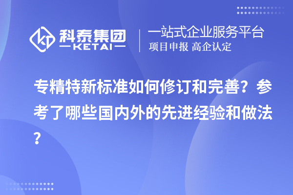 專精特新標(biāo)準(zhǔn)如何修訂和完善？參考了哪些國內(nèi)外的先進(jìn)經(jīng)驗和做法？