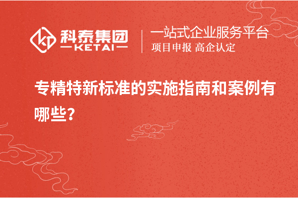 專精特新標(biāo)準(zhǔn)的實(shí)施指南和案例有哪些?