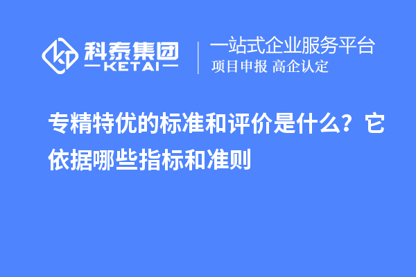 專精特優(yōu)的標(biāo)準(zhǔn)和評價是什么？它依據(jù)哪些指標(biāo)和準(zhǔn)則
