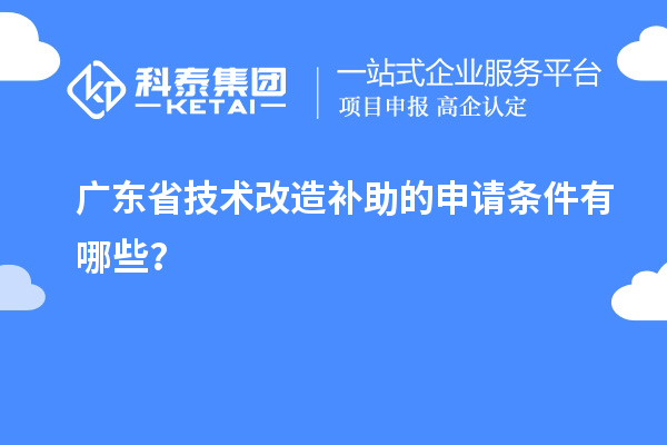 廣東省技術(shù)改造補助的申請條件有哪些？