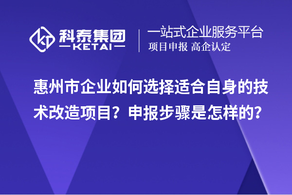 惠州市企業(yè)如何選擇適合自身的技術(shù)改造項(xiàng)目？申報步驟是怎樣的？