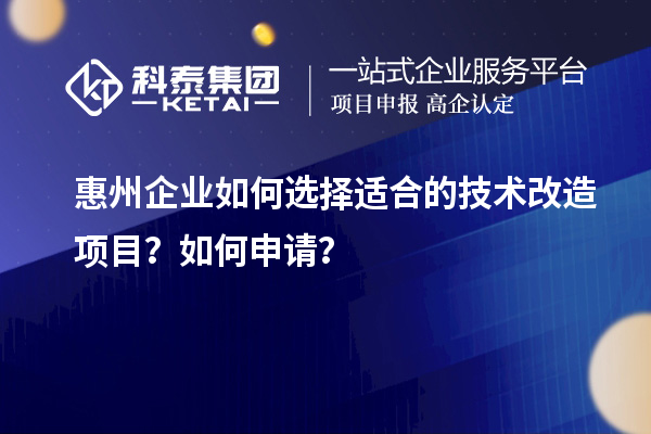 惠州企業(yè)如何選擇適合的技術(shù)改造項(xiàng)目？如何申請(qǐng)？