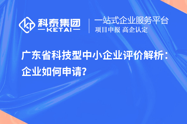 廣東省科技型中小企業(yè)評價解析：企業(yè)如何申請？