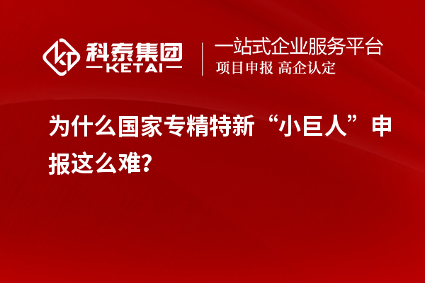 為什么國家專精特新“小巨人”申報(bào)這么難？