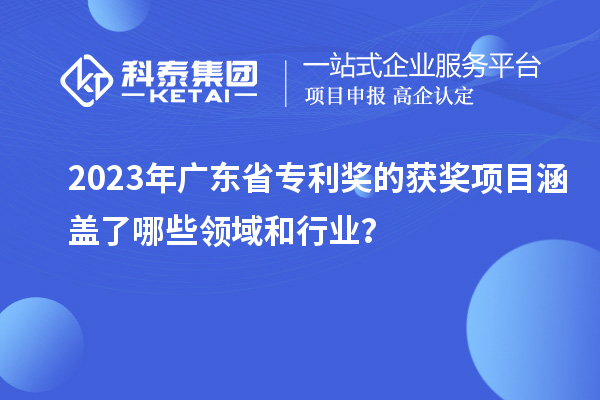 2023年廣東省專利獎的獲獎項目涵蓋了哪些領(lǐng)域和行業(yè)？