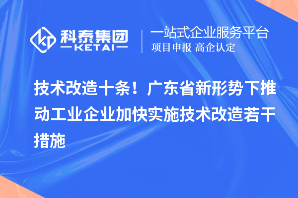 技術(shù)改造十條！廣東省新形勢下推動工業(yè)企業(yè)加快實施技術(shù)改造若干措施
