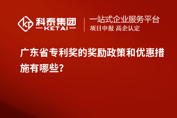 廣東省專利獎的獎勵政策和優(yōu)惠措施有哪些？