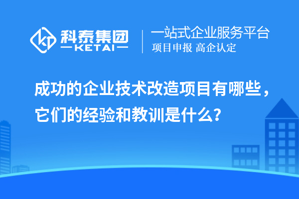成功的企業(yè)<a href=http://www.bxlmsc.com/fuwu/jishugaizao.html target=_blank class=infotextkey>技術(shù)改造</a>項目有哪些，它們的經(jīng)驗和教訓是什么？