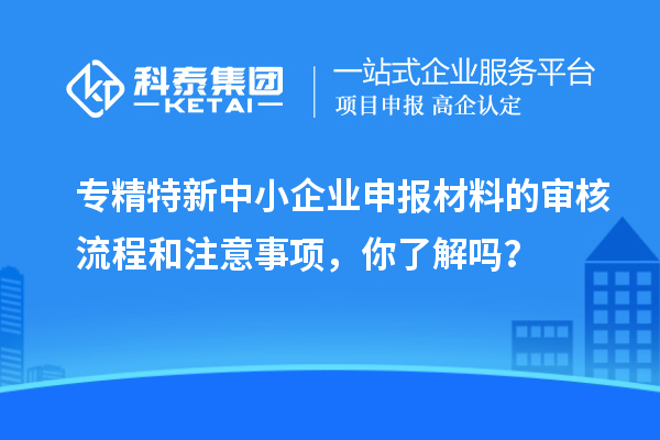 專精特新中小企業(yè)申報(bào)材料的審核流程和注意事項(xiàng)，你了解嗎？