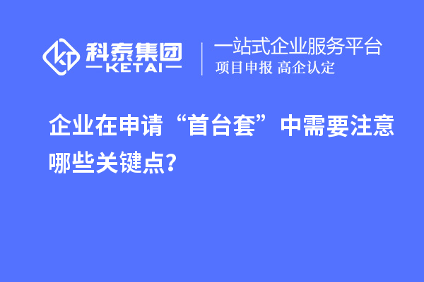 企業(yè)在申請“首臺套”中需要注意哪些關鍵點？
