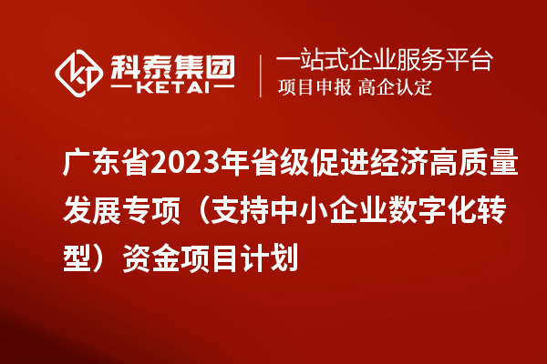 廣東省2023年省級(jí)促進(jìn)經(jīng)濟(jì)高質(zhì)量發(fā)展專項(xiàng)（支持中小企業(yè)數(shù)字化轉(zhuǎn)型）資金項(xiàng)目計(jì)劃