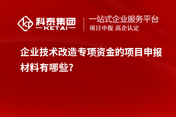 企業(yè)技術(shù)改造專項(xiàng)資金的項(xiàng)目申報(bào)材料有哪些？