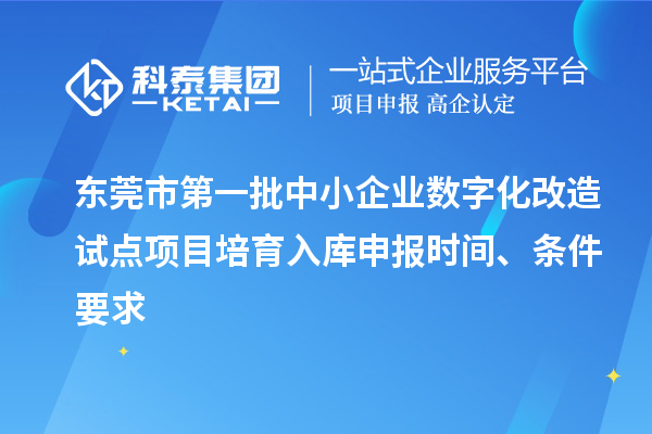 東莞市第一批中小企業(yè)數(shù)字化改造試點(diǎn)項(xiàng)目培育入庫(kù)申報(bào)時(shí)間、條件要求