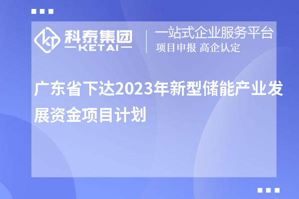 廣東省下達(dá)2023年新型儲能產(chǎn)業(yè)發(fā)展資金項(xiàng)目計(jì)劃